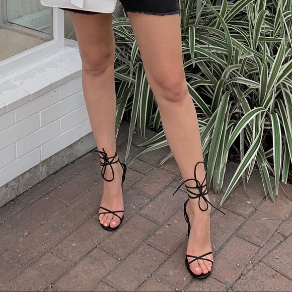 Black lace up stilettos - Picture 2 of 4